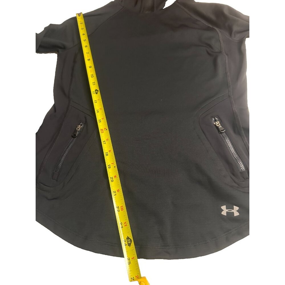 Under Armour Womens Coldgear Black Shirt Fitted Athletic Gear Hoodie Pullover SP - Picture 4 of 6